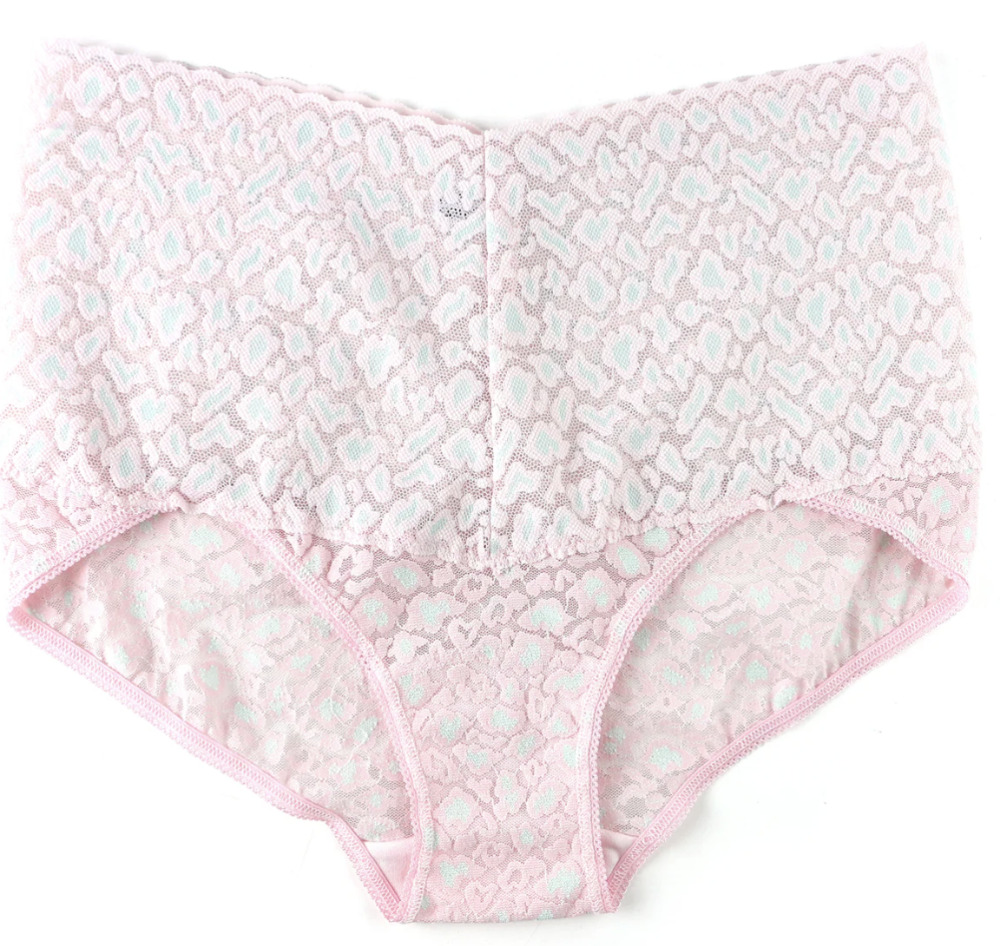 Hanky Panky Cross Dyed Leopard Retro V-kini Vikini Monday Morning Pink XL NWT